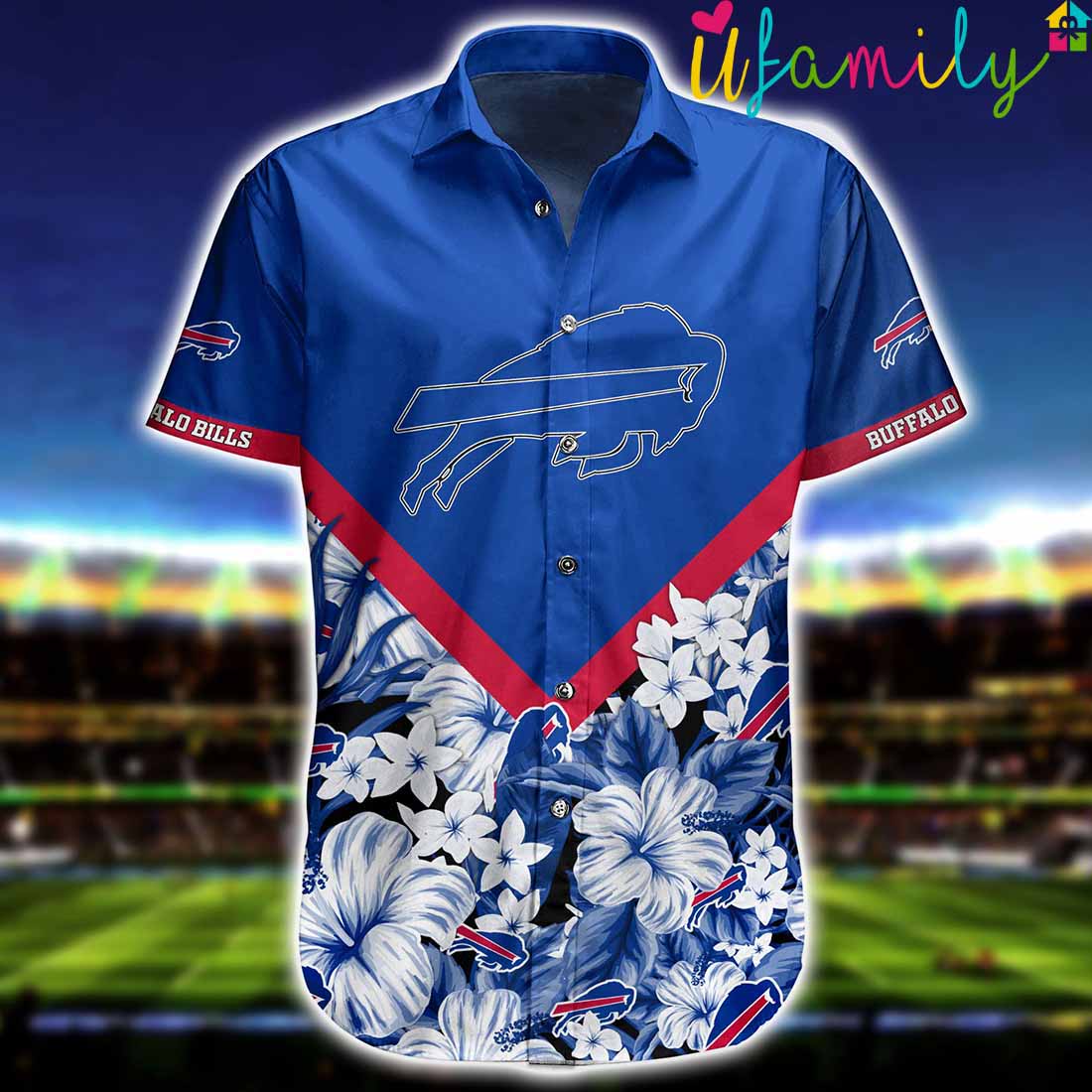 Custom Name Floral Buffalo Bills Hawaiian Shirt