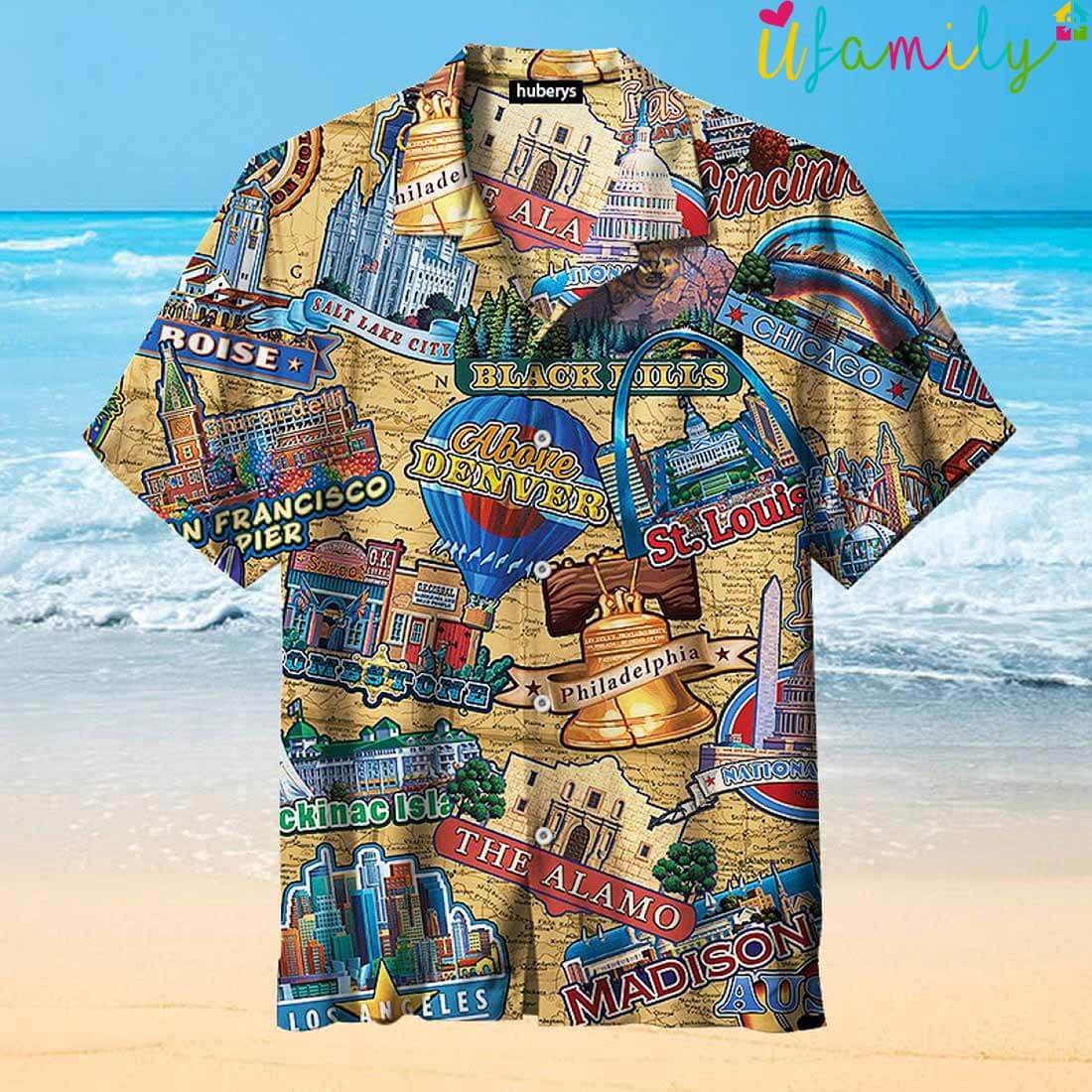 Travel In America Vintage Hawaiian Shirt