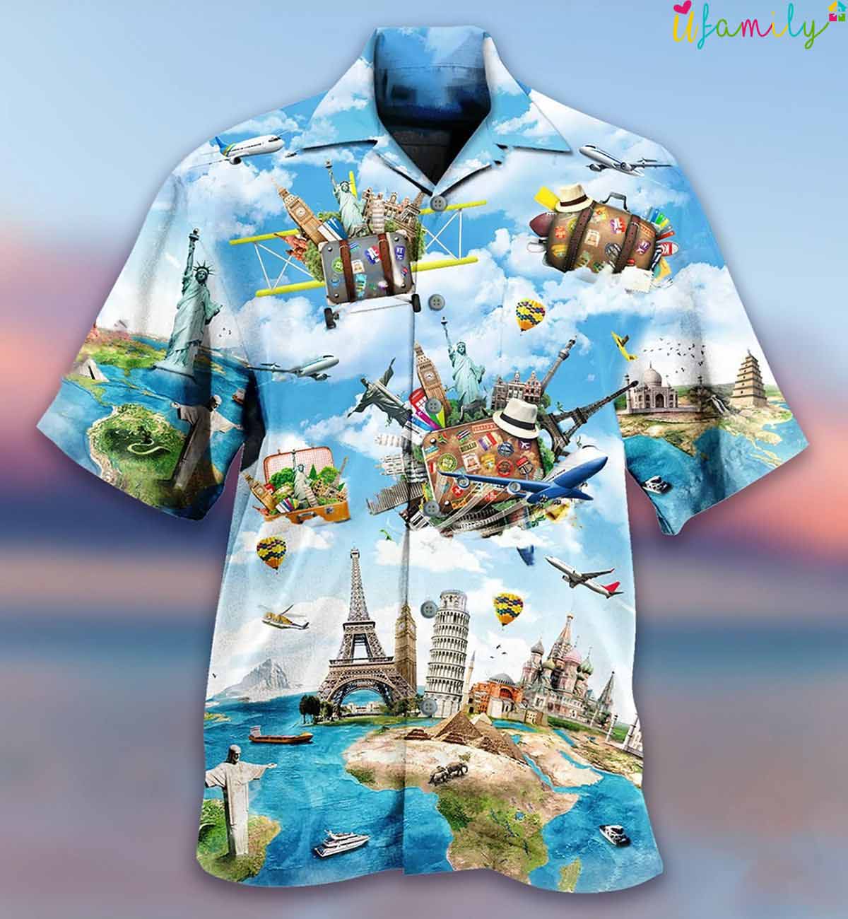 Travel All The World Hawaiian Shirt Airplanes