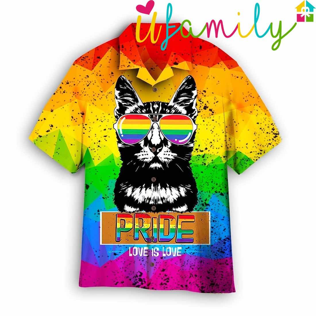 Cat Pride Love Is Love Hawaiian Shirt