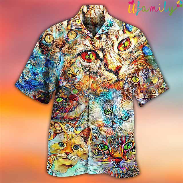 Cat Van Gogh Hawaiian Shirt