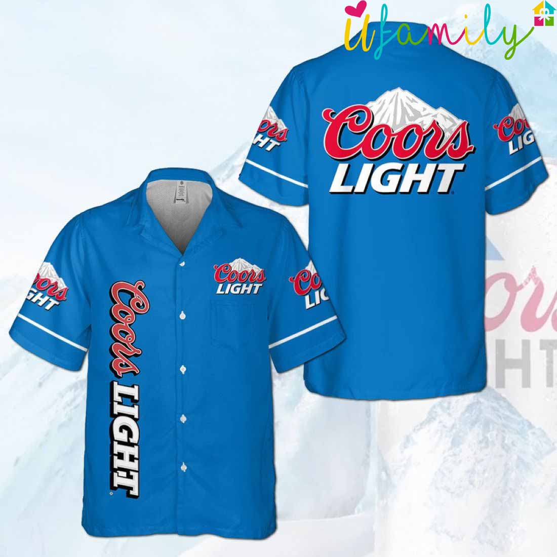Blue Coors Light Hawaiian Shirt