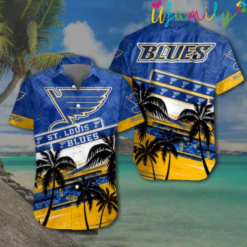Palm Tree St Louis Blues Hawaiian Shirt