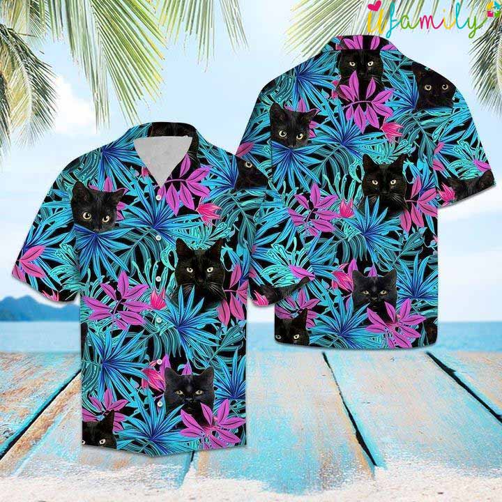 Tropical Cat Summer Beach Hawaiian Shirt