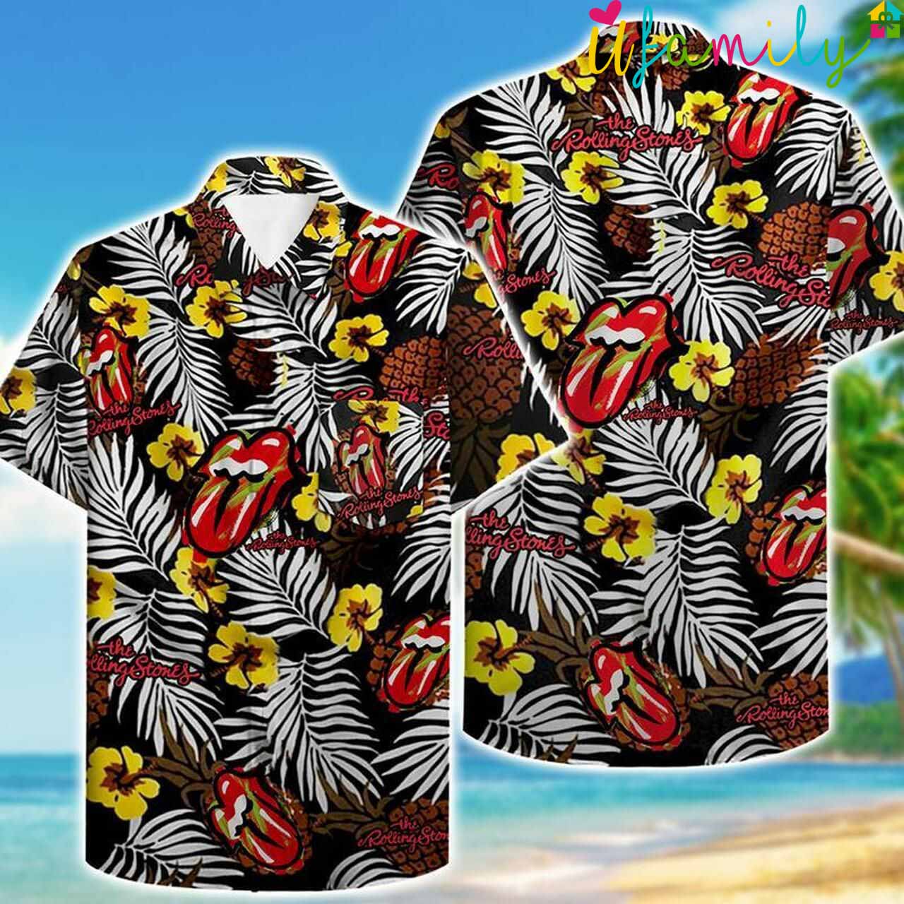 Tropical Rolling Stones Hawaiian Shirt