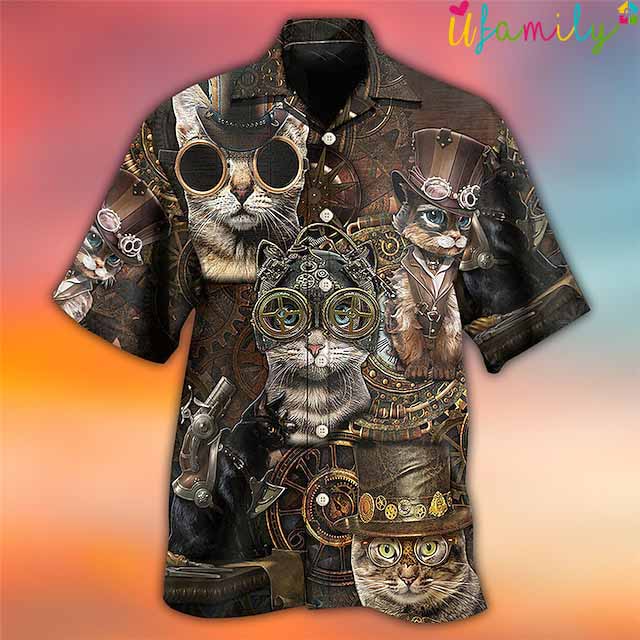 Vintage Cat Noble Hawaiian Shirt
